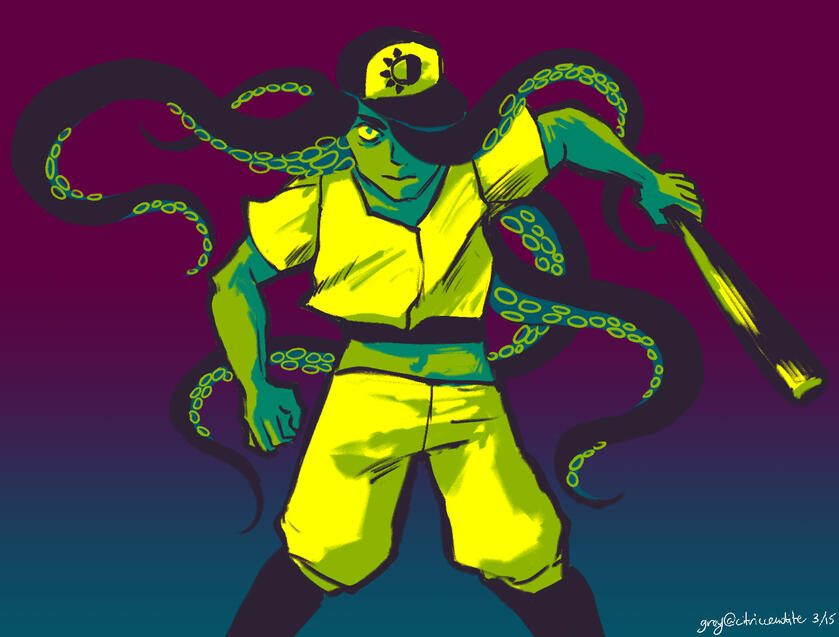 Fanart of Nagomi Nava from Blaseball. March 2021.