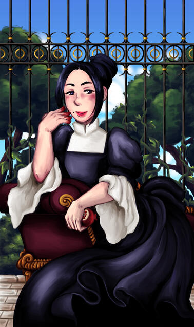 Nine of Pentacles - Image created for the Golden Kamuy Tarot Project, July 2019.